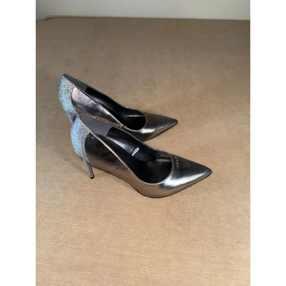 Silver with Sparkle Heel, Marc Fisher heels, Sz7M, Used Fair Condition